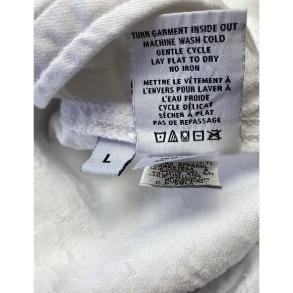 Hudson Denim Jacket size L Women Emmet Long Sleeve Boyfriend White Distressed - Picture 7 of 8